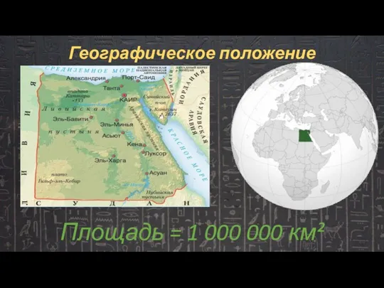 Географическое положение Площадь = 1 000 000 км²