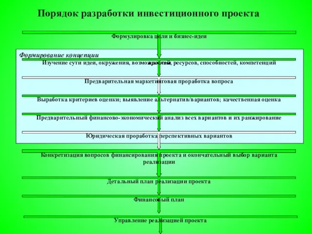 Порядок разработки инвестиционного проекта