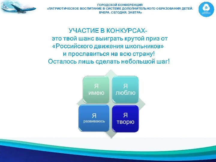 ГОРОДСКОЙ КОНФЕРЕНЦИЯ «ПАТРИОТИЧЕСКОЕ ВОСПИТАНИЕ В СИСТЕМЕ ДОПОЛНИТЕЛЬНОГО ОБРАЗОВАНИЯ ДЕТЕЙ. ВЧЕРА. СЕГОДНЯ. ЗАВТРА»