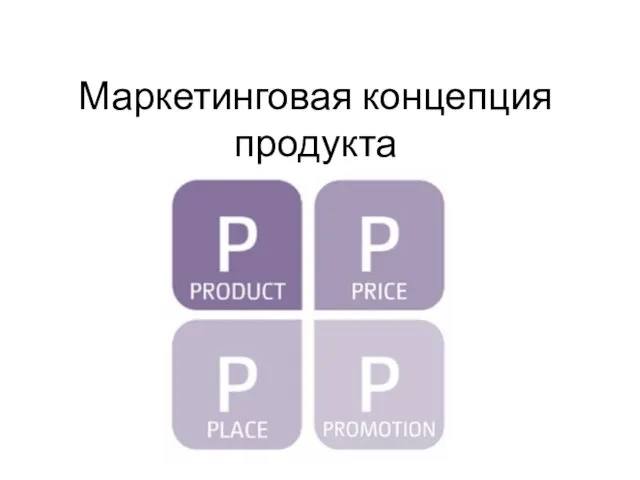 Маркетинговая концепция продукта