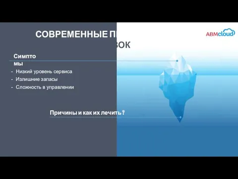 Низкий уровень сервиса Излишние запасы Сложность в управлении СОВРЕМЕННЫЕ ПРОБЛЕМЫ ЦЕПОЧКИ ПОСТАВОК