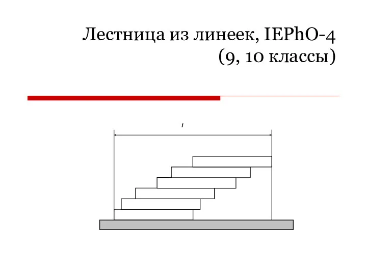 Лестница из линеек, IEPhO-4 (9, 10 классы)