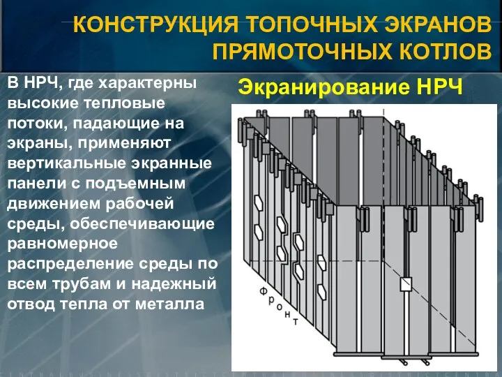 Экранирование НРЧ В НРЧ, где характерны высокие тепловые потоки, падающие