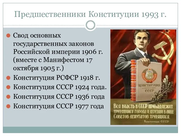 Предшественники Конституции 1993 г. Свод основных государственных законов Российской империи