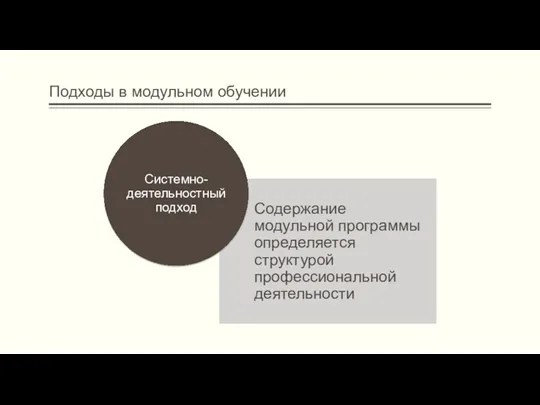 Подходы в модульном обучении