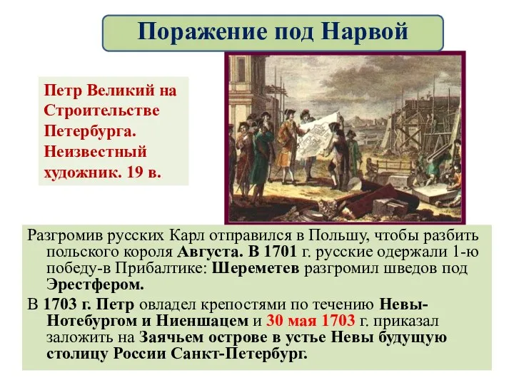 Разгромив русских Карл отправился в Польшу, чтобы разбить польского короля