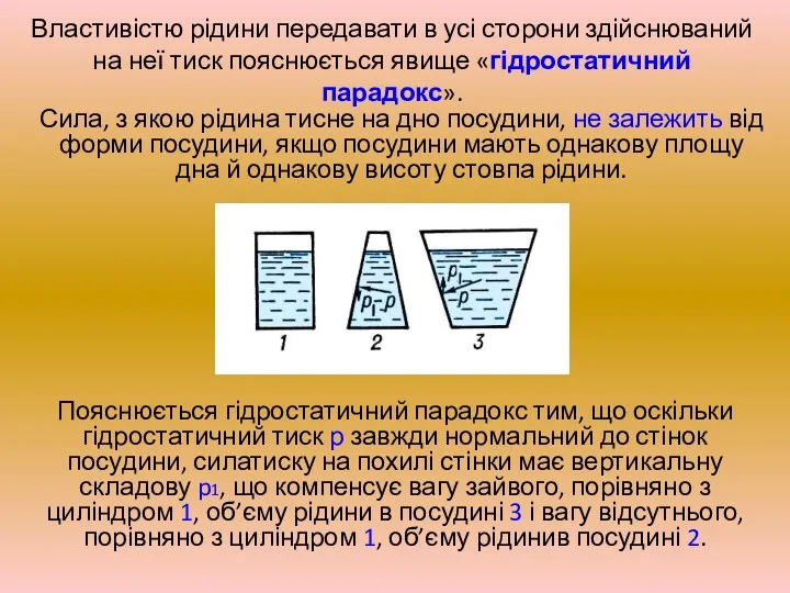 Властивістю рідини передавати в усі сторони здійснюваний на неї тиск