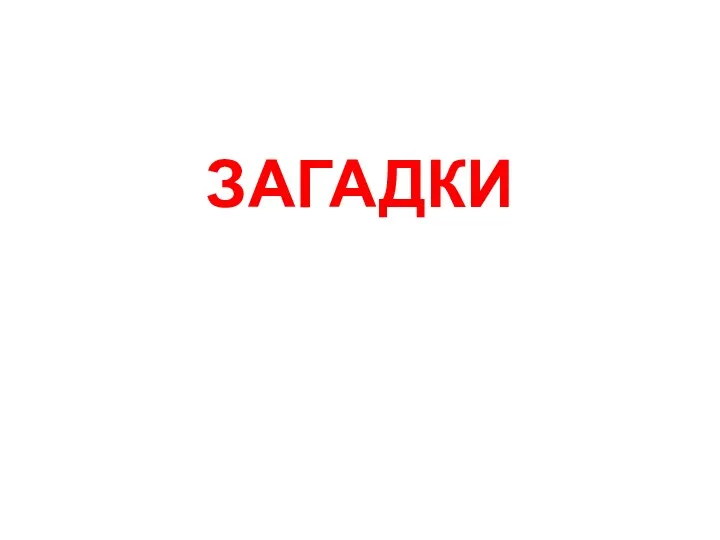 ЗАГАДКИ