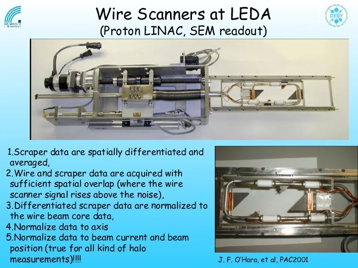 Scraper data are spatially differentiated and averaged, Wire and scraper