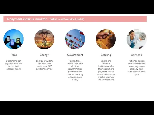 A payment kiosk is ideal for…(What is self-service kiosk?) Telco