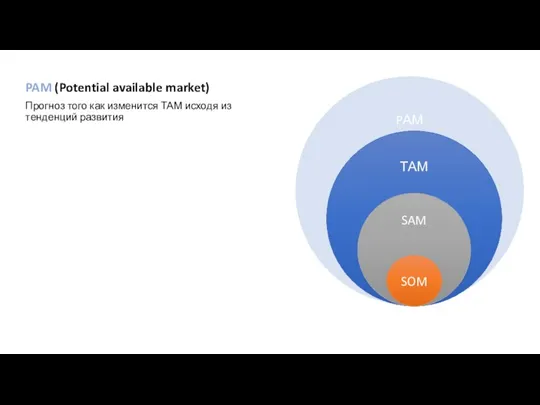 PAM (Potential available market) Прогноз того как изменится ТАМ исходя