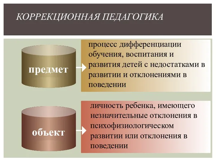 процесс дифференциации обучения, воспитания и развития детей с недостатками в