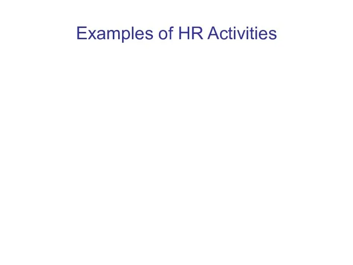 Examples of HR Activities