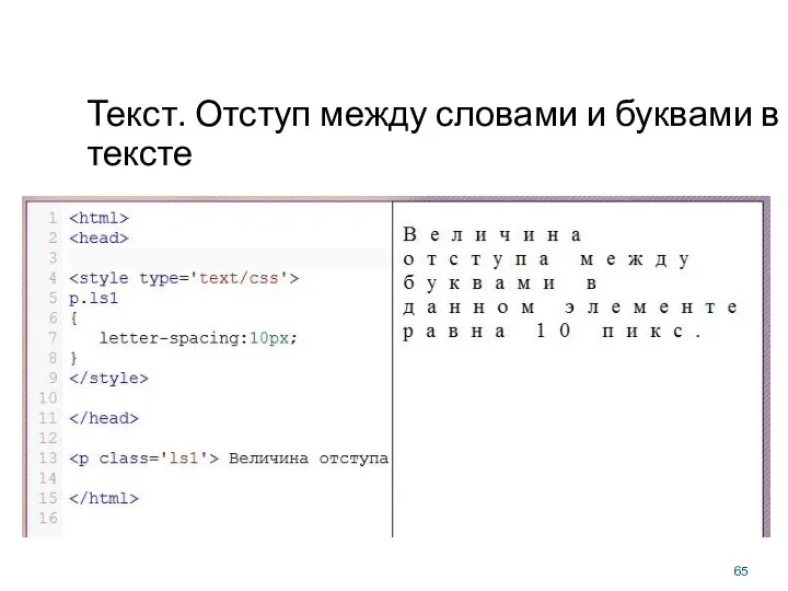 Текст. Отступ между словами и буквами в тексте