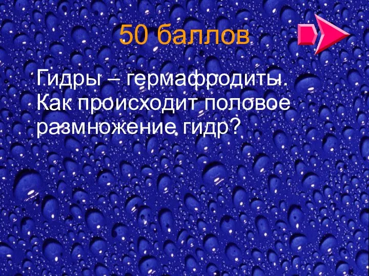 50 баллов Гидры – гермафродиты. Как происходит половое размножение гидр?