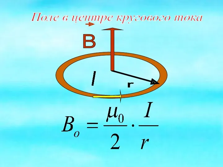 Поле в центре кругового тока