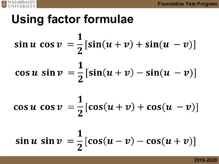 Using factor formulae