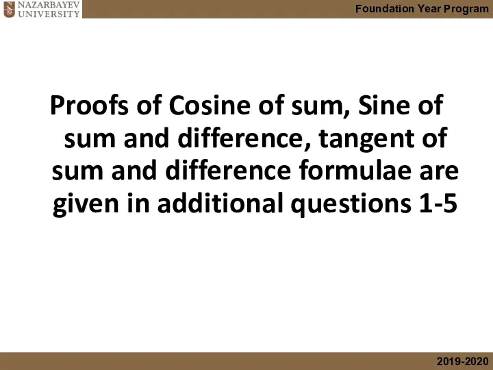Proofs of Cosine of sum, Sine of sum and difference,