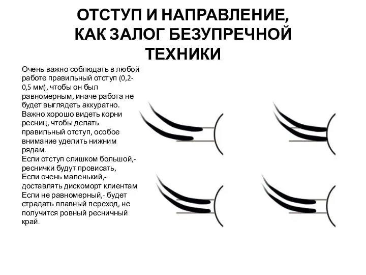 ОТСТУП И НАПРАВЛЕНИЕ, КАК ЗАЛОГ БЕЗУПРЕЧНОЙ ТЕХНИКИ Очень важно соблюдать