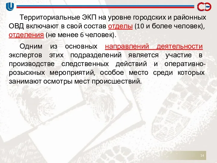 Территориальные ЭКП на уровне городских и районных ОВД включают в