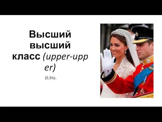 Высший высший класс (upper-upper) (0,3%).