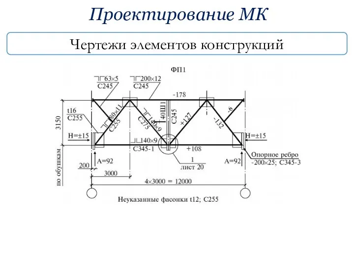 Проектирование МК Чертежи элементов конструкций