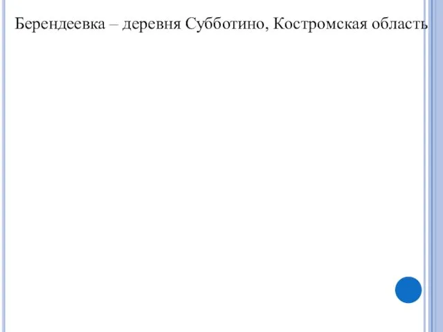 Берендеевка – деревня Субботино, Костромская область