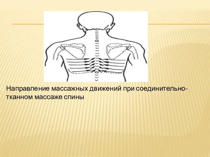 Направление массажных движений при соединительно-тканном массаже спины