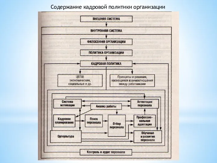 Содержание кадровой политики организации