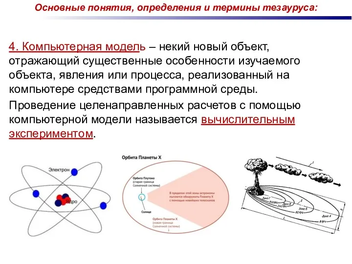 4. Компьютерная модель – некий новый объект, отражающий существенные особенности