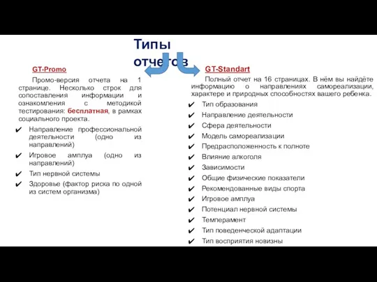 Типы отчетов GT-Promo Промо-версия отчета на 1 странице. Несколько строк