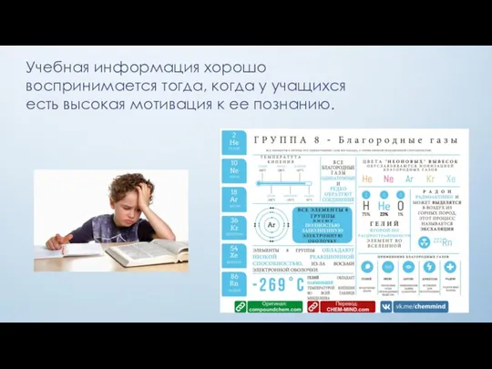 Учебная информация хорошо воспринимается тогда, когда у учащихся есть высокая мотивация к ее познанию.