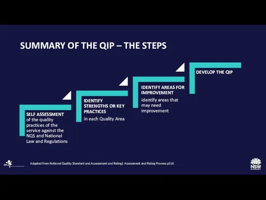 SUMMARY OF THE QIP – THE STEPS Adapted from National