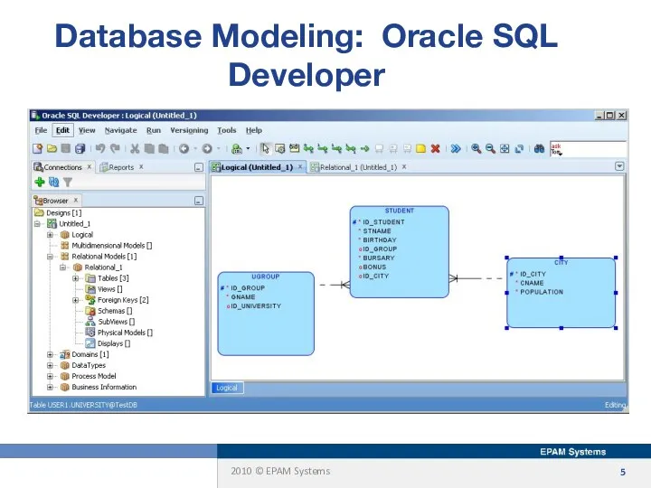 Database Modeling: Oracle SQL Developer