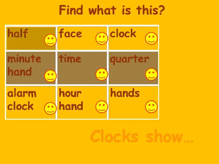 Find what is this? Clocks show…