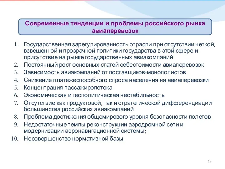 Государственная зарегулированность отрасли при отсутствии четкой, взвешенной и прозрачной политики