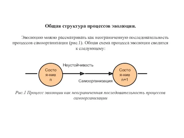 Общая структура процессов эволюции. Эволюцию можно рассматривать как неограниченную последовательность