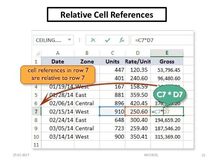 Relative Cell References 25-02-2017 MS EXCEL