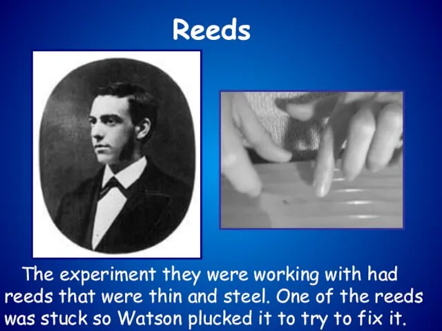 The experiment they were working with had reeds that were thin and steel.