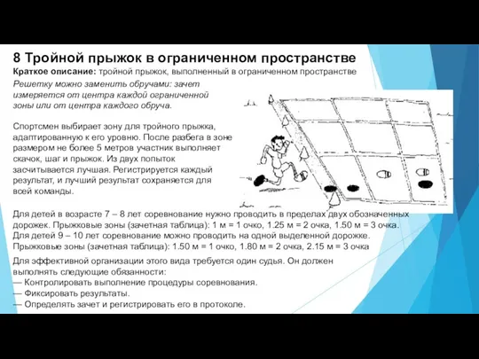 8 Тройной прыжок в ограниченном пространстве Краткое описание: тройной прыжок,