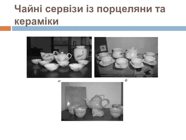Чайні сервізи із порцеляни та кераміки