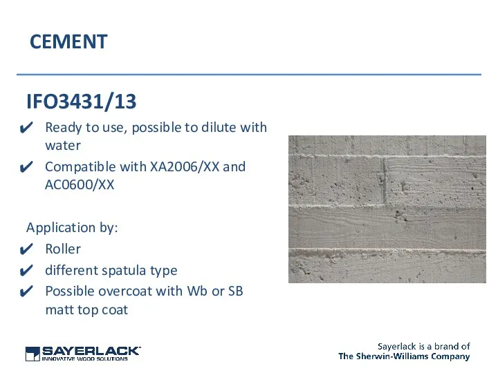 CEMENT IFO3431/13 Ready to use, possible to dilute with water