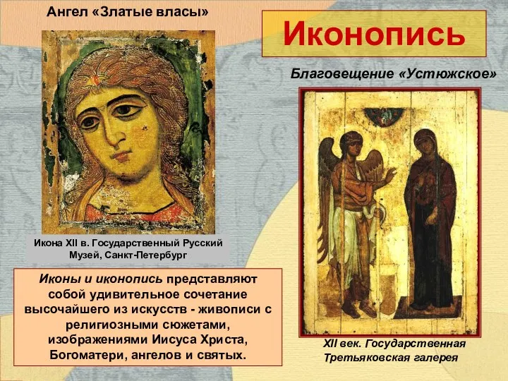 Иконопись Ангел «Златые власы» Икона XII в. Государственный Русский Музей,