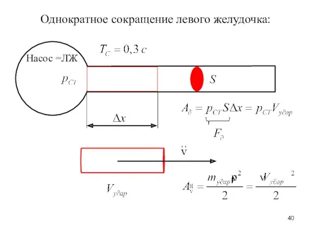 Насос =ЛЖ Однократное сокращение левого желудочка: