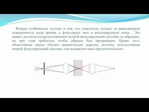 Вторая особенность состоит в том, что осветитель создает не равномерную