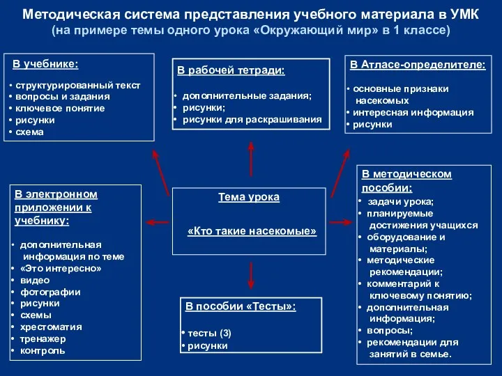 Методическая система представления учебного материала в УМК (на примере темы