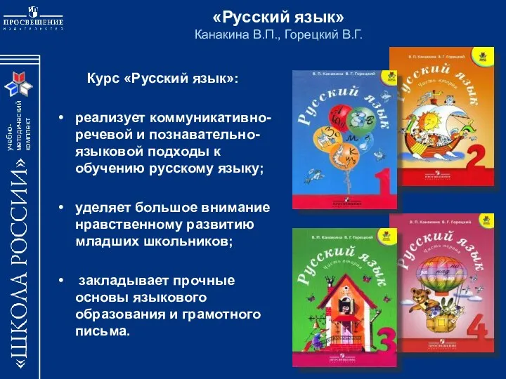 Курс «Русский язык»: реализует коммуникативно-речевой и познавательно-языковой подходы к обучению