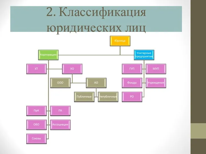 2. Классификация юридических лиц