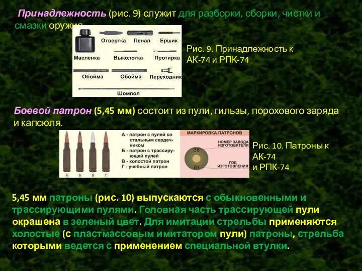 -Принадлежность (рис. 9) служит для разборки, сборки, чистки и смазки