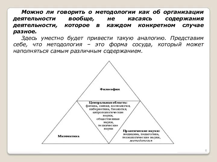 Можно ли говорить о методологии как об организации деятельности вообще,